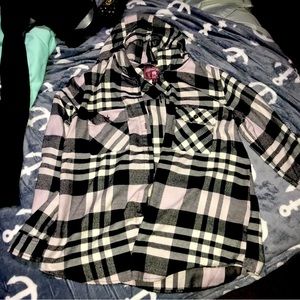 Brand new Hippie Rose flannel with hood